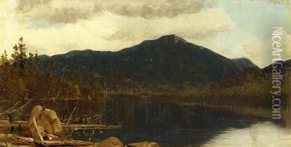 Mount Whiteface from Lake Placid Oil Painting - Sanford Robinson Gifford