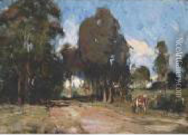 A Road In Eltham Oil Painting - Walter Withers