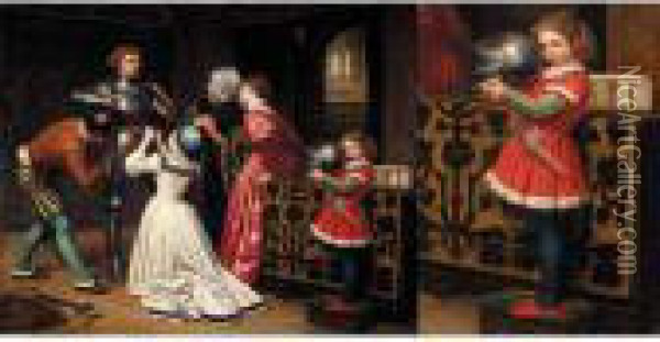 The Arming Of The Young Knight Oil Painting - William Frederick Yeames