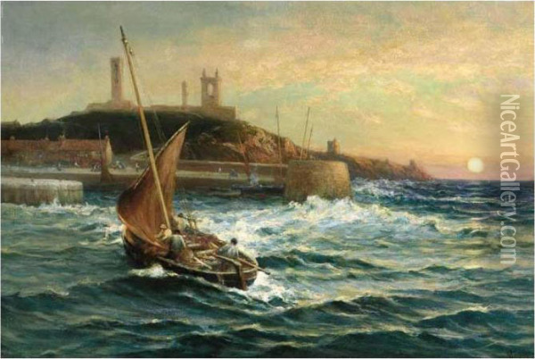 Homeward Bound, Montrose Harbour Oil Painting - Alexander Young