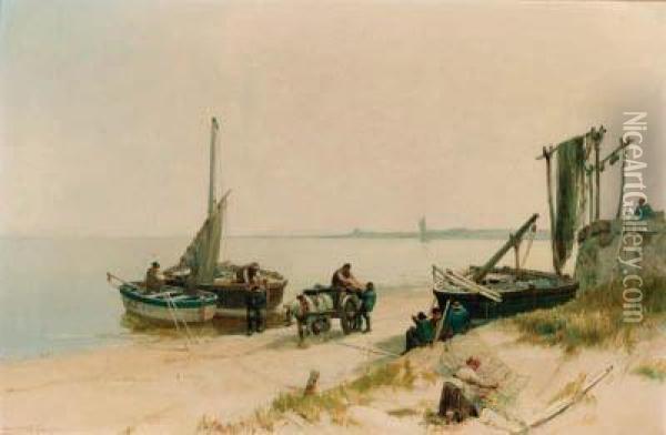 Unloading The Catch Oil Painting - Alexander Young