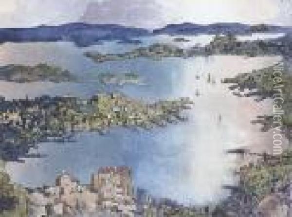 A Land Locked Sea (sydney Harbour) Oil Painting - William Blamire Young