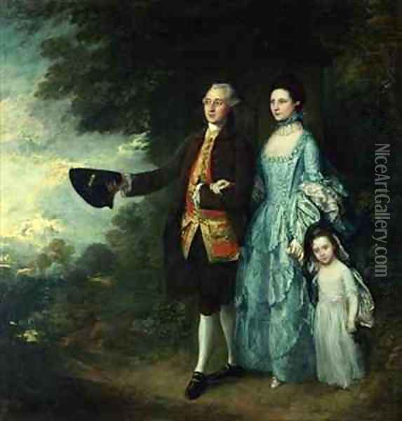 Mr and Mrs George Byam and their eldest daughter Selina Oil Painting - Thomas Gainsborough