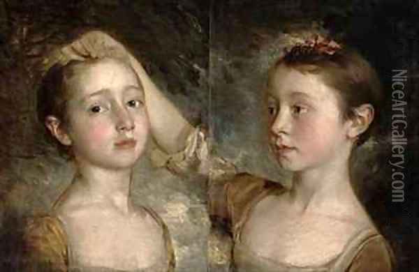 The Painters Daughters Mary and Margaret Oil Painting - Thomas Gainsborough