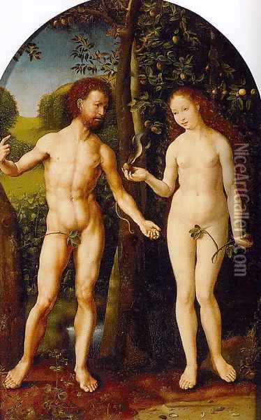 Adam and Eve 1505-07 Oil Painting - Jan Mabuse