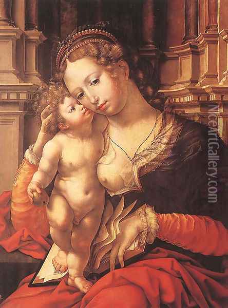 Virgin and Child c. 1527 Oil Painting - Jan Mabuse