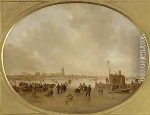 Winter on the River 2 Oil Painting - Jan van Goyen