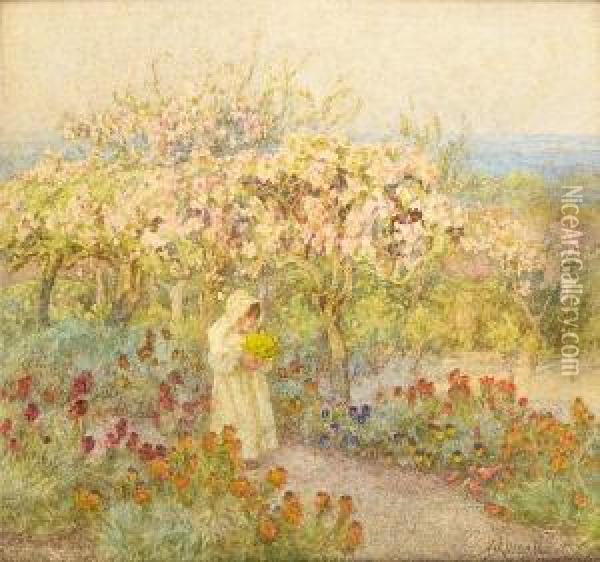Blossoms Oil Painting - Helen Mary Elizabeth Allingham