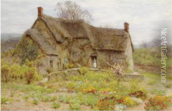 Old Dorset Cottage Oil Painting - Helen Mary Elizabeth Allingham