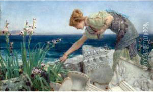 Among The Ruins Oil Painting - Sir Lawrence Alma-Tadema