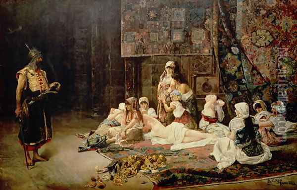 In the Harem 1884 Oil Painting - Jose Gallegos Y Arnosa
