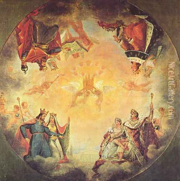 Glory of St. Genevieve Oil Painting - Antoine-Jean Gros