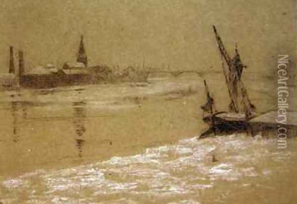 The Thames in Winter Oil Painting - Walter Greaves