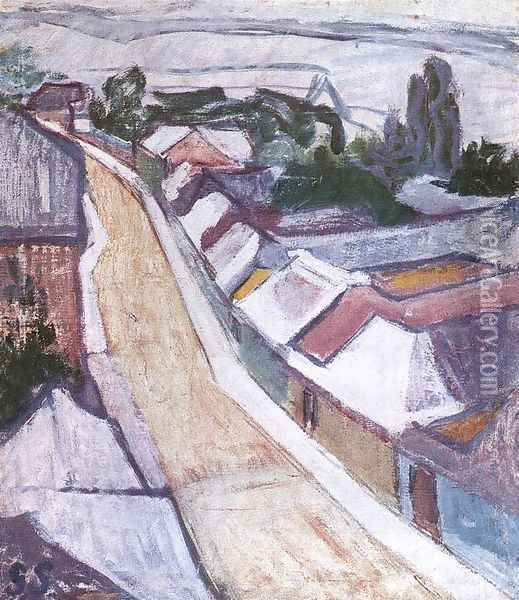 Roofs 1908-10 Oil Painting - Sandor Galimberti
