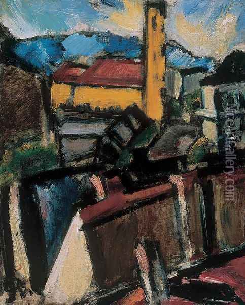 View of Obuda 1911 Oil Painting - Sandor Galimberti
