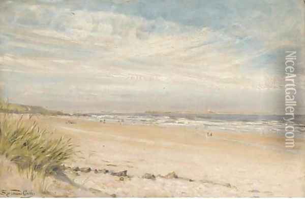 Bamburgh Sands, Northumberland Oil Painting - Sigismund Christian Hubert Goetze