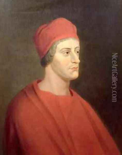 Portrait of the actor Henry Harris as Wolsey from William Shakespeares Henry VIII Oil Painting - John Greenhill