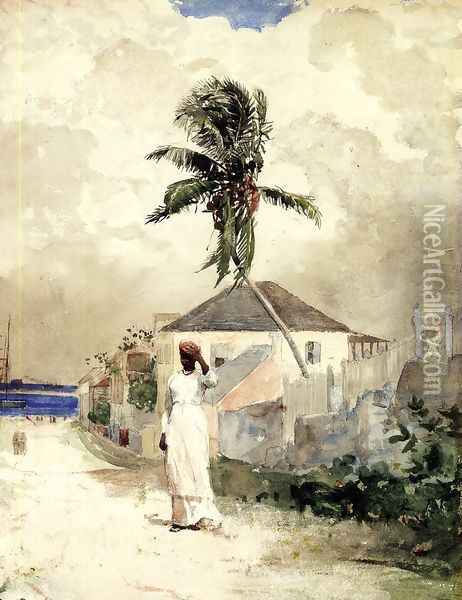 Along the Road, Bahamas Oil Painting - Winslow Homer