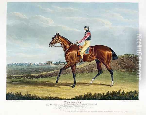 'Theodore', the Winner of the Great St. Leger at Doncaster, 1822 Oil Painting - John Frederick Herring Snr