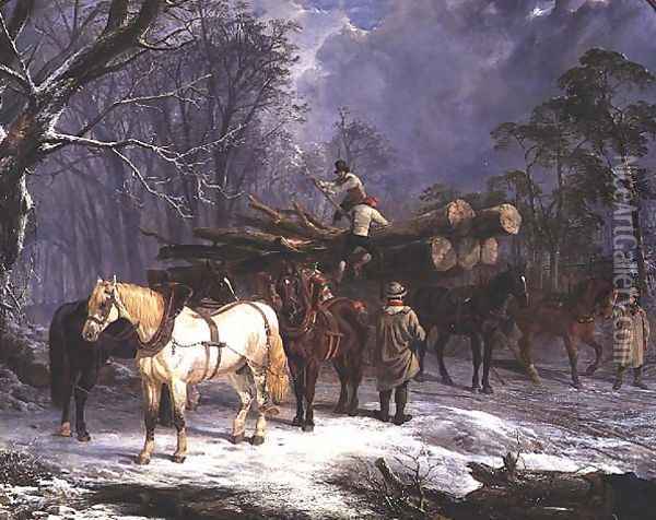 The woodcutters Oil Painting - John Frederick Herring Snr