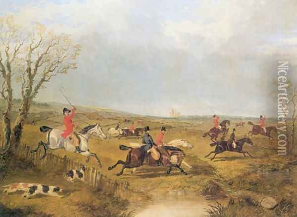 Full Cry Foxhunting Print 1844 Oil Painting - John Frederick Herring Snr