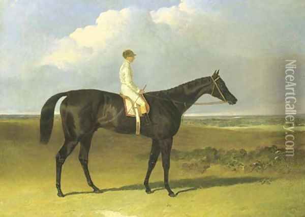 Mr O'Brien's Jonathan Wild, with jockey up Oil Painting - John Frederick Herring Snr