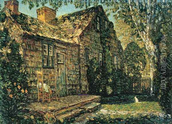 Little Old Cottage, Egypt Lane, East Hampton Oil Painting - Childe Hassam