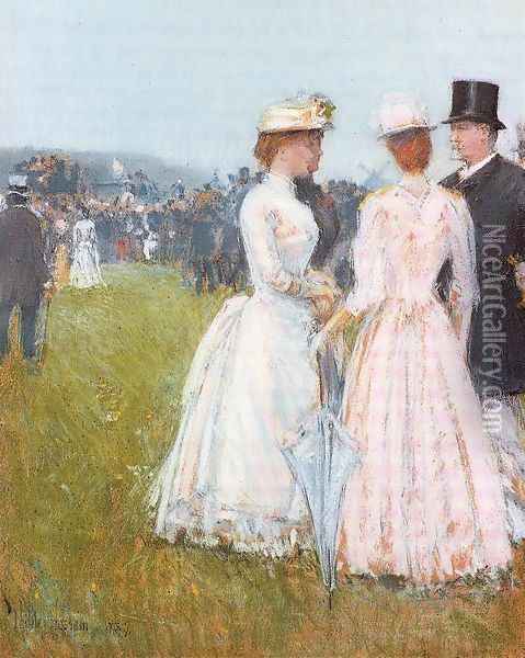 At the Grand Prix in Paris 1887 Oil Painting - Childe Hassam