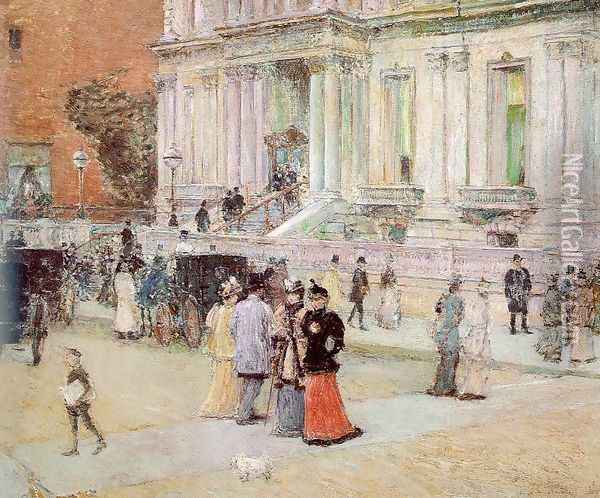 The Manhattan Club (The Stewart Mansion) 1891 Oil Painting - Childe Hassam