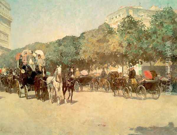 Grand Prix Day 1887 Oil Painting - Childe Hassam