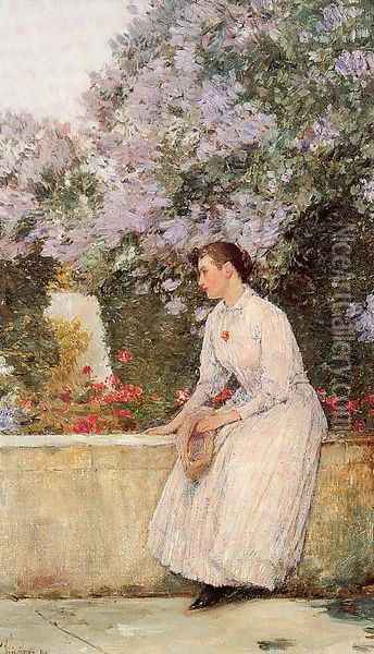 In the Garden 1888-89 Oil Painting - Childe Hassam