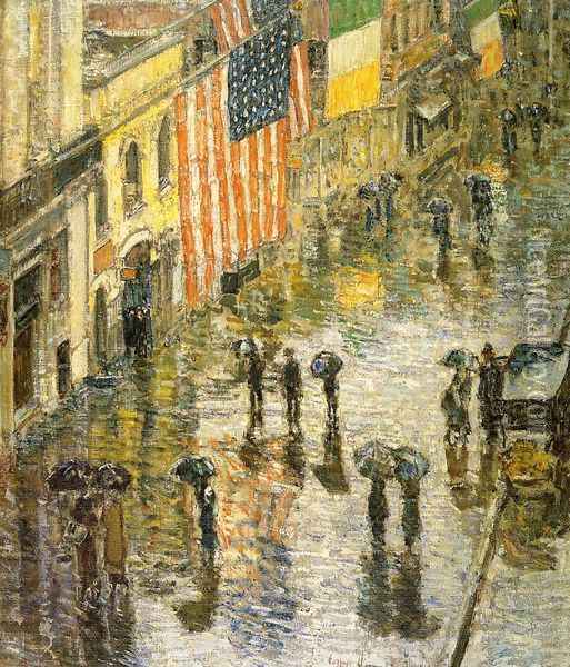 St. Patrick's Day, 1919 Oil Painting - Childe Hassam