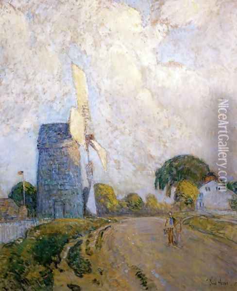 Windmill at Sundown, East Hampton Oil Painting - Childe Hassam