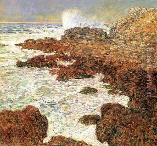 Seaweed and Surf, Appledore Oil Painting - Childe Hassam
