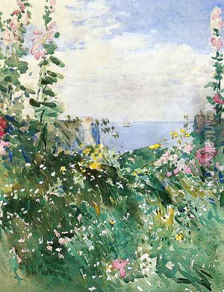 Isles of Shoals Garden, Appledore Oil Painting - Childe Hassam