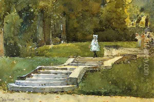 In the Park at St. Cloud Oil Painting - Childe Hassam