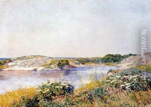 The Little Pond, Appledore Oil Painting - Childe Hassam