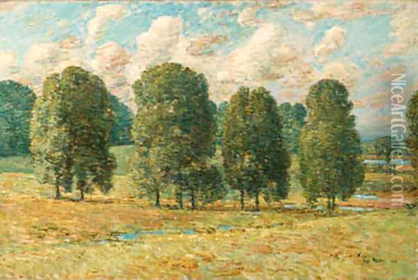 Trees, New Hampshire Oil Painting - Childe Hassam