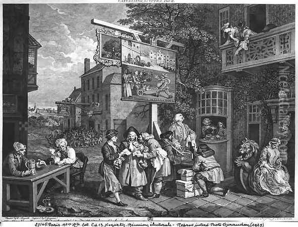 The Election II Canvassing for Votes Oil Painting - William Hogarth