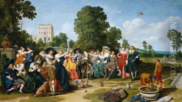 The Fête Champêtre 1627 Oil Painting - Dirck Hals