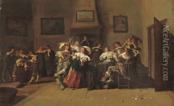 An Allegory of the Five Senses Oil Painting - Dirck Hals