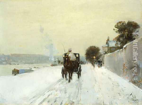 Along the Seine Oil Painting - Frederick Childe Hassam