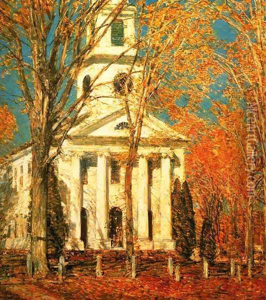 Church at Old Lyme Oil Painting - Frederick Childe Hassam