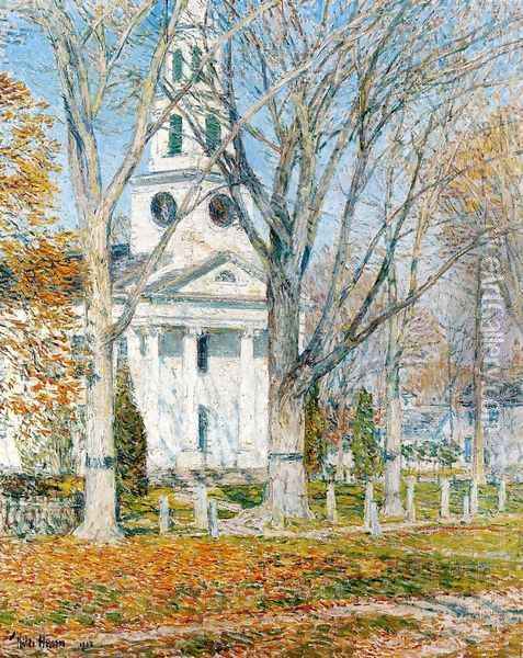 Church at Old Lyme II Oil Painting - Frederick Childe Hassam