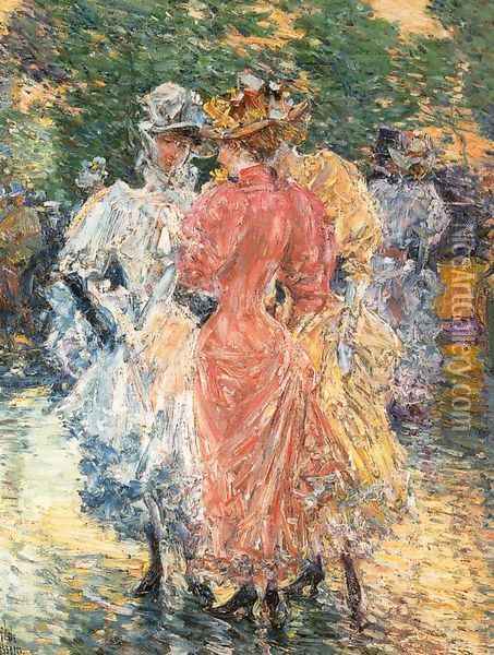 Conversation on the Avenue Oil Painting - Frederick Childe Hassam
