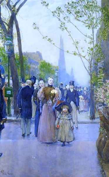 Sunday on Fifth Avenue (also known as Fifth Avenue, Church Parade) Oil Painting - Frederick Childe Hassam