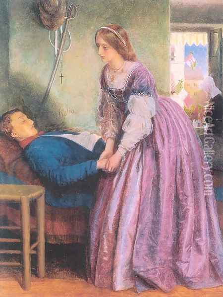 That Was a Piedmontese 1861-62 Oil Painting - Arthur Hughes