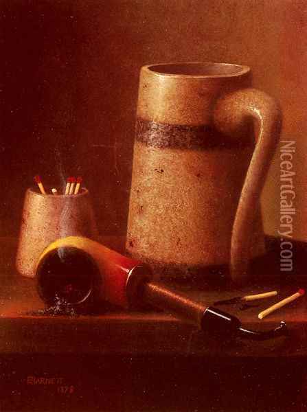 Still Life, Pipe And Mug Oil Painting - William Michael Harnett
