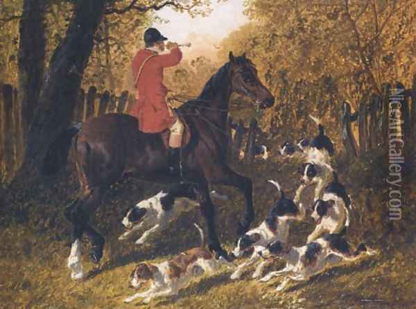 A Huntsman Recalling The Hounds Oil Painting - John Frederick Herring Snr