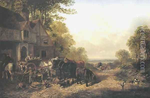 Return From Market Oil Painting - John Frederick Herring Snr